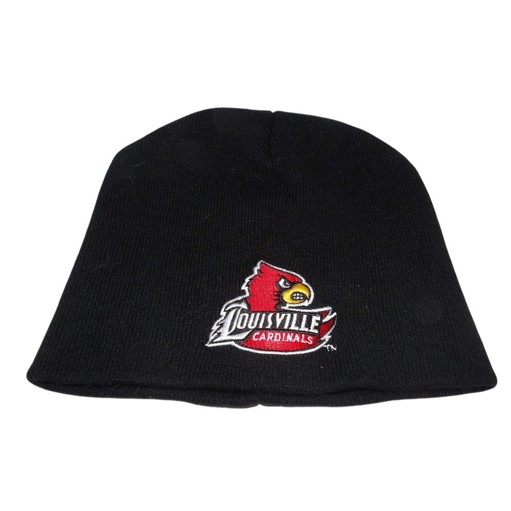 Louisville Cardinals Beanie Black Knit Embroidered NCAA College Logo Winter Hat